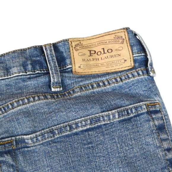 Polo Ralph Lauren Jeans Medium Wash Relaxed Straight Blue Denim Men’s 40 T x 36 - Picture 5 of 9